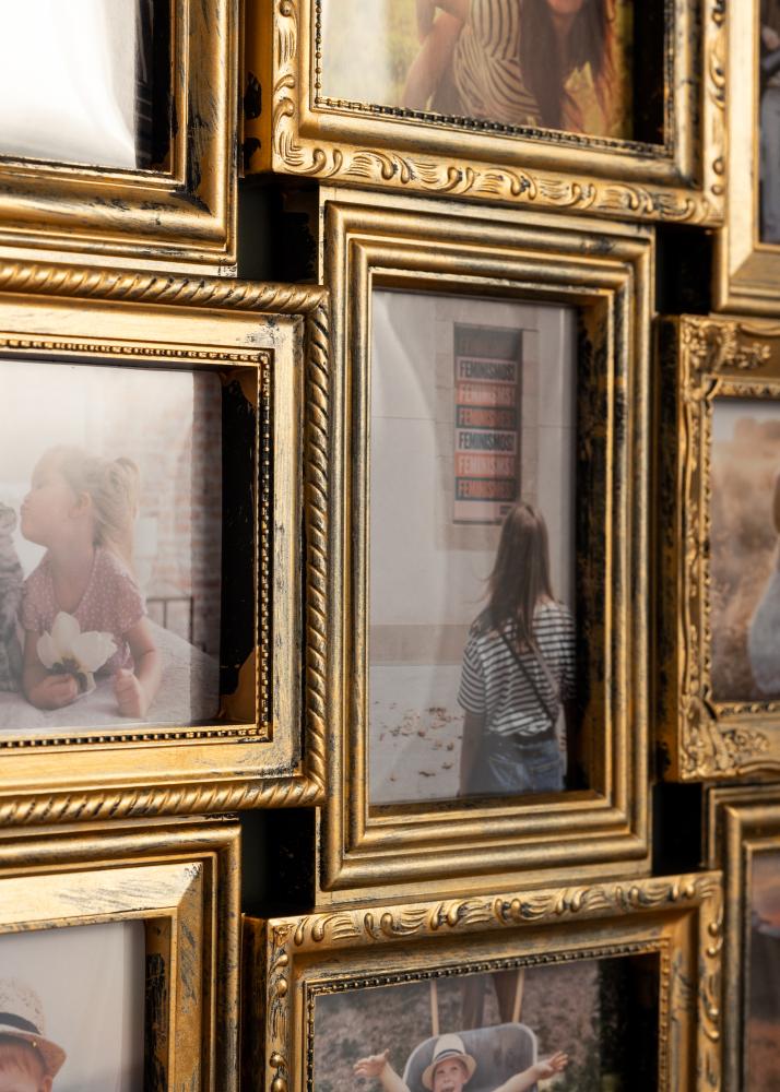 Retro Koliažo rėmelis Matinis auksas - 12 Paveikslėliai