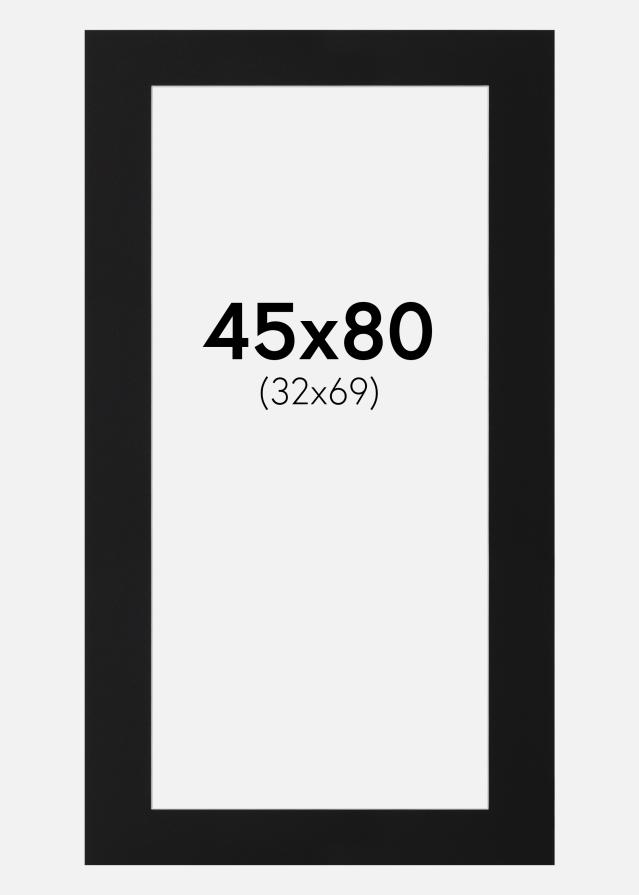 Paspartu Juodas Standartas (Balta Šerdis) 45x80 cm (32x69)