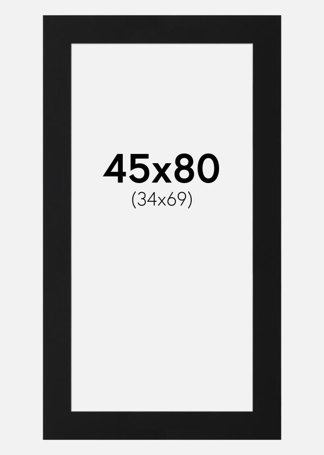 Paspartu Juodas Standartas (Balta Šerdis) 45x80 cm (34x69)