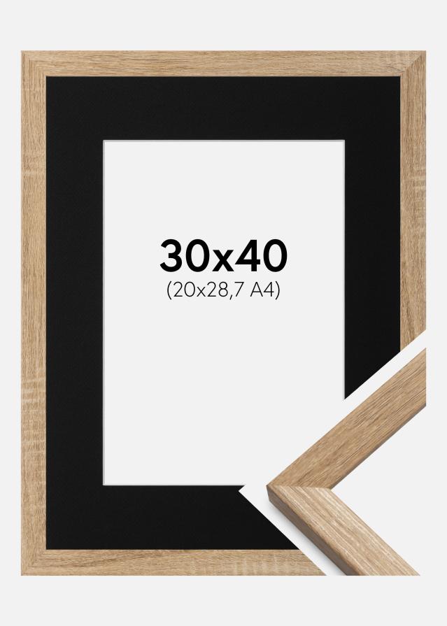 Rėmas Fiorito Šviesus ąžuolas 30x40 cm - Paspartu Juodas 21x29,7 cm (A4)