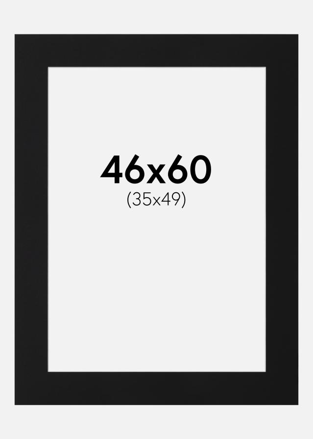 Paspartu Juodas Standartas (Balta Šerdis) 46x60 cm (35x49)