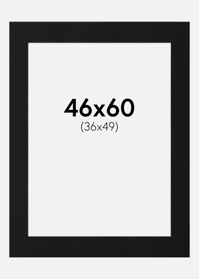 Paspartu Juodas Standartas (Balta Šerdis) 46x60 cm (36x49)