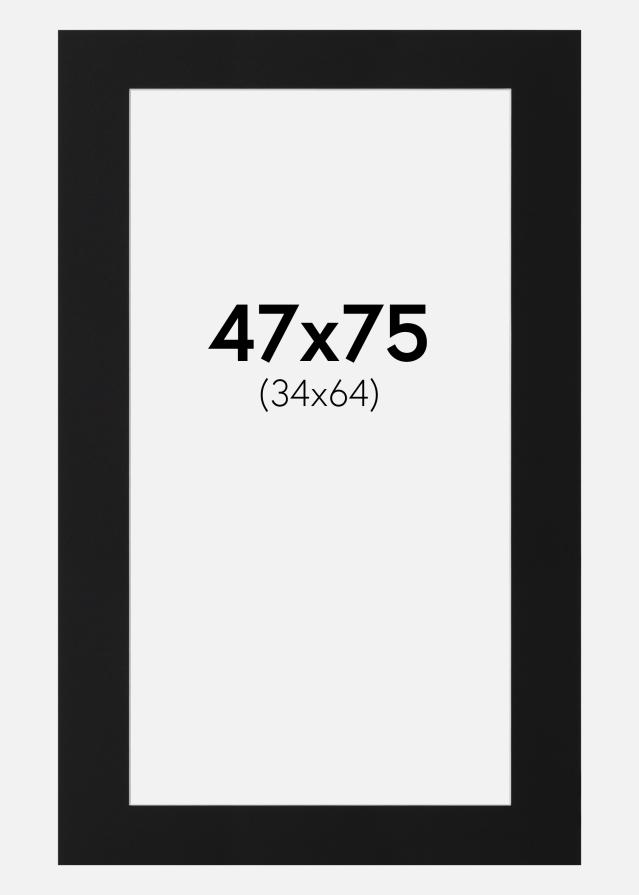 Paspartu Juodas Standartas (Balta Šerdis) 47x75 cm (34x64)