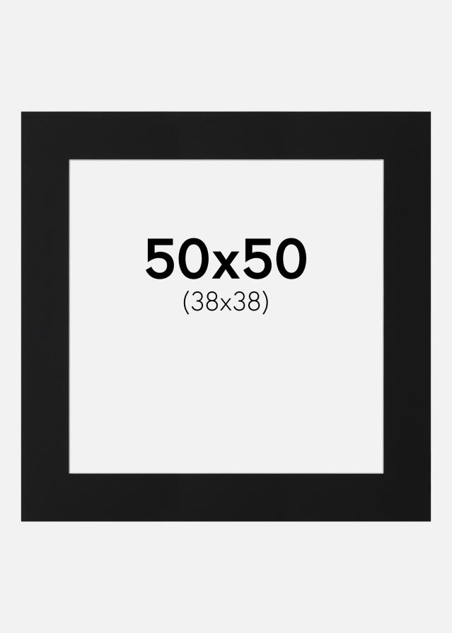 Paspartu Juodas Standartas (Balta Šerdis) 50x50 cm (38x38)