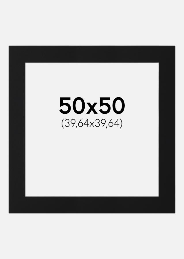 Paspartu Juodas Standartas (Balta Šerdis) 50x50 cm (39,64x39,64)