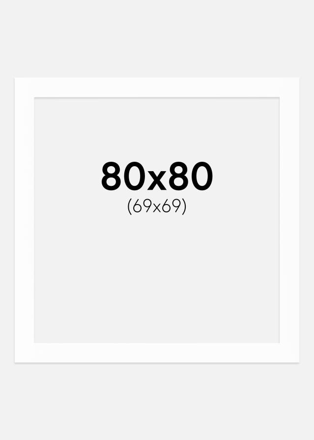 Paspartu Baltas Balta šerdis 80x80 cm (69x69)