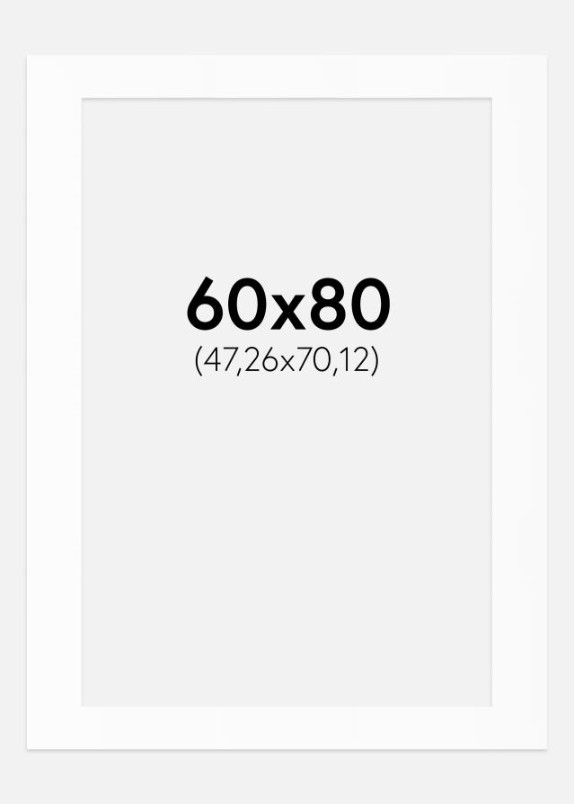Paspartu Baltas Standartas (Balta Šerdis) 60x80 cm (47,26x70,12)