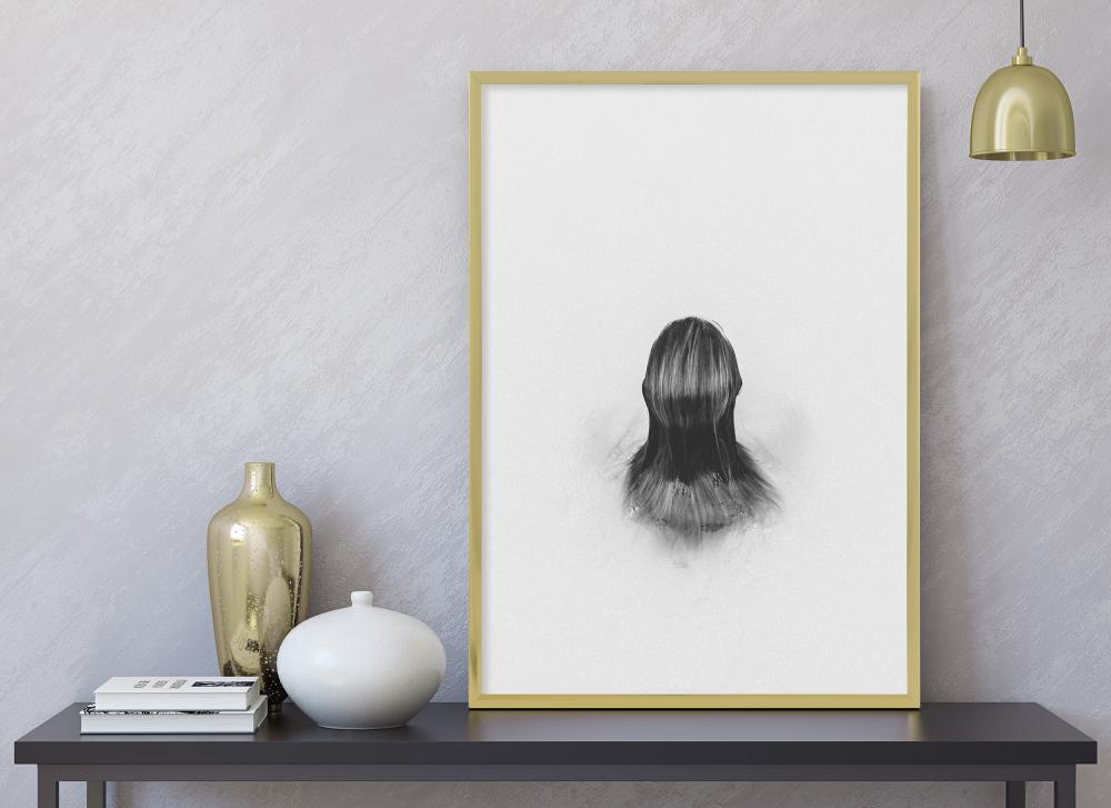 Rėmas Įrašai Frame Aluminum Gold 70x100 cm - Paspartu Juodas 59,4x84 cm (A1)