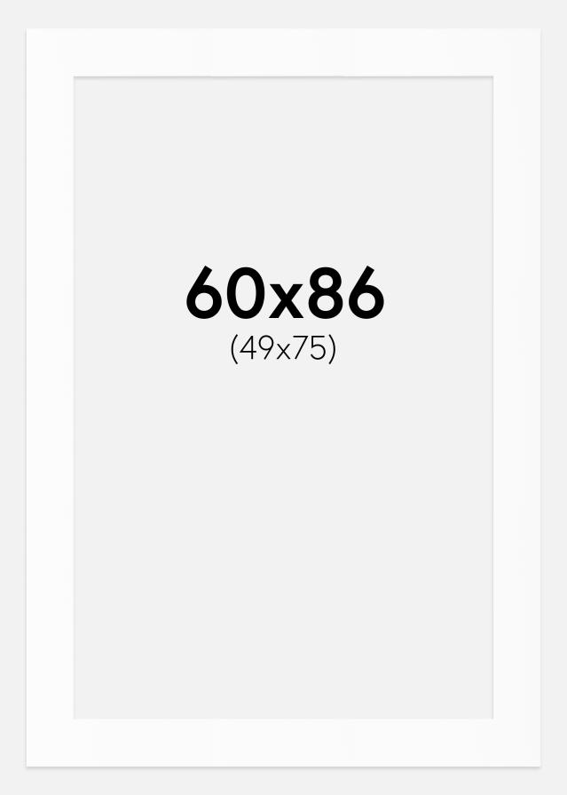 Paspartu Baltas Standartas (Balta Šerdis) 60x86 cm (49x75)