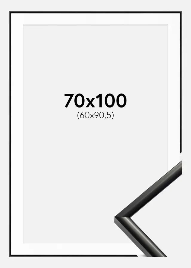 Rėmas New Lifestyle Juodas 70x100 cm - Paspartu Baltas 61x91,5 cm