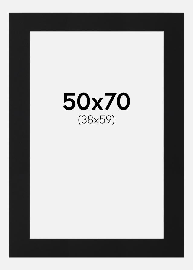 Paspartu Juodas Standartas (Balta Šerdis) 50x70 cm (38x59)