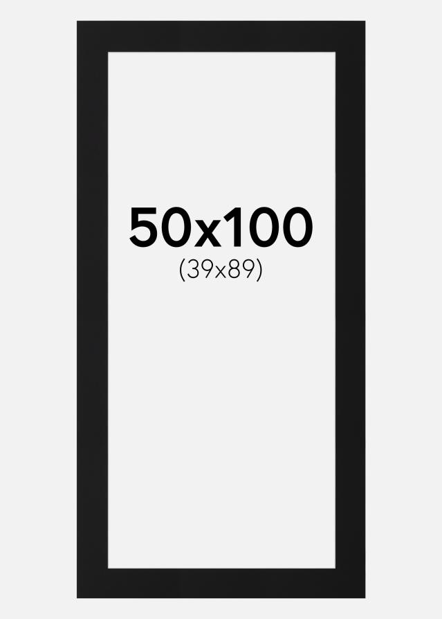 Paspartu Juodas Standartas (Balta Šerdis) 50x100 cm (39x89)