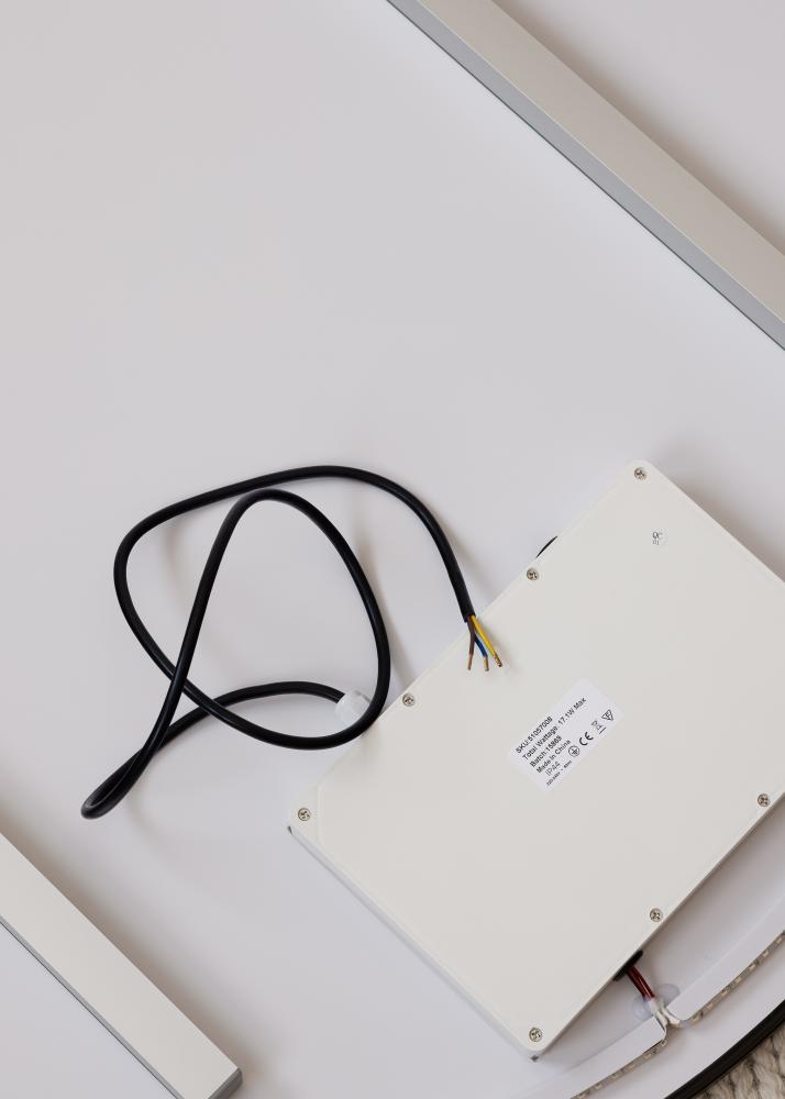 KAILA Veidrodis Circle LED Juodas 80 cm Ø