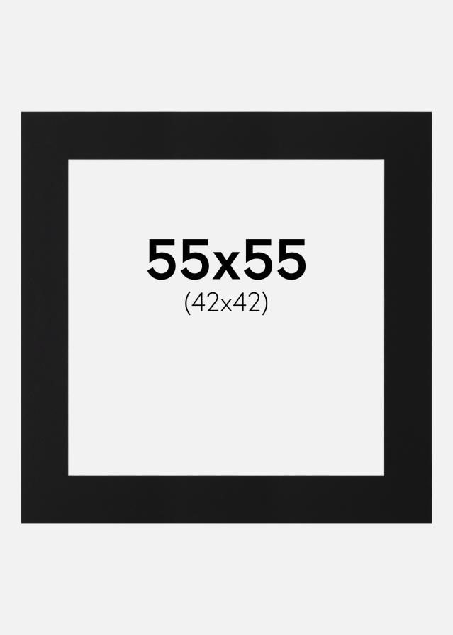 Paspartu Juodas Standartas (Balta Šerdis) 55x55 cm (42x42)