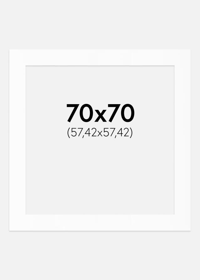 Paspartu Baltas Standartas (Balta Šerdis) 70x70 cm (57,42x57,42)