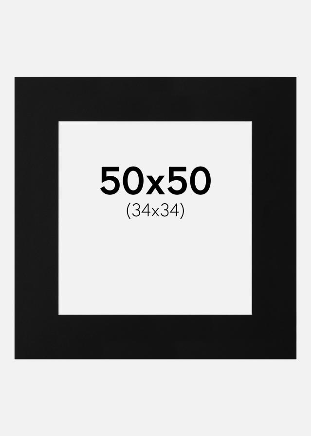 Paspartu Canson Juodas Balta šerdis 50x50 cm (34x34)