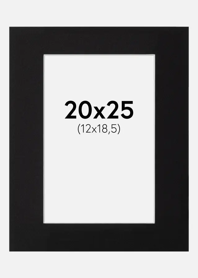 Paspartu Canson Juodas Balta šerdis 20x25 cm (12x18,5)