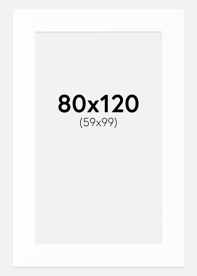 Paspartu Baltas Balta šerdis 80x120 cm (59x99)