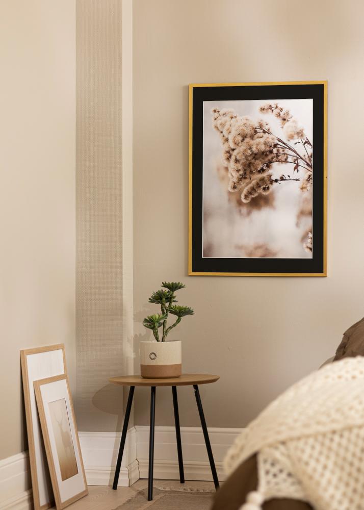 Rėmas Edsbyn Auksas 30x40 cm - Paspartu Juodas 8x12 inches