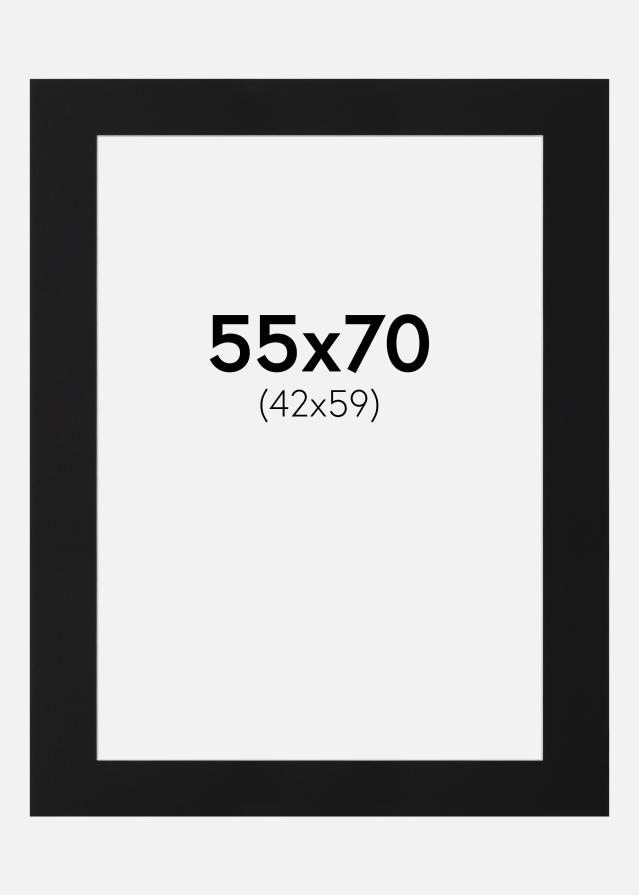 Paspartu Juodas Standartas (Balta Šerdis) 55x70 cm (42x59)