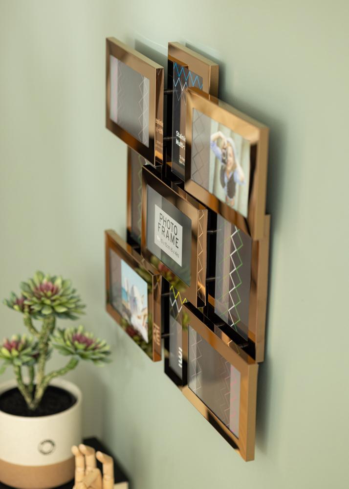 Stainless Steel Koliažo rėmelis Rozinis auksas - 9 Paveikslėliai