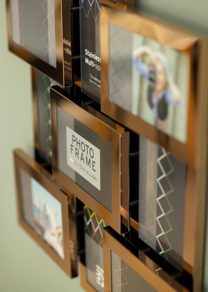 Stainless Steel Koliažo rėmelis Rozinis auksas - 9 Paveikslėliai