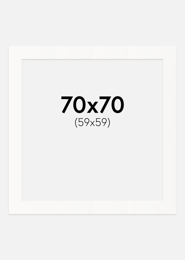 Paspartu Beveik baltas Balta šerdis 70x70 cm (59x59)