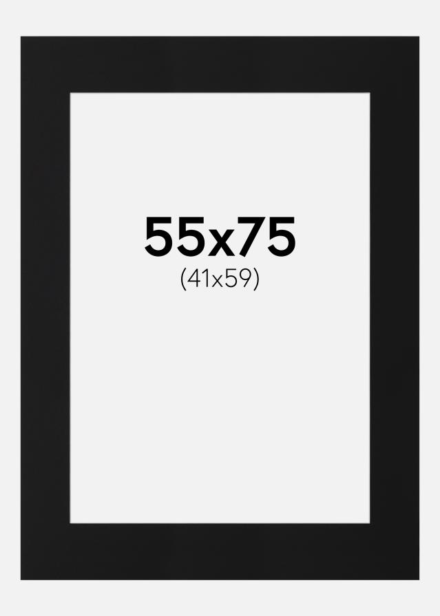 Paspartu Juodas Standartas (Balta Šerdis) 55x75 cm (41x59)