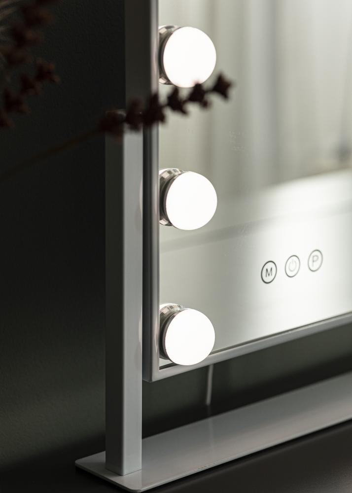 KAILA Kosmetinis veidrodis Hollywood 9 Baltas 25x30 cm