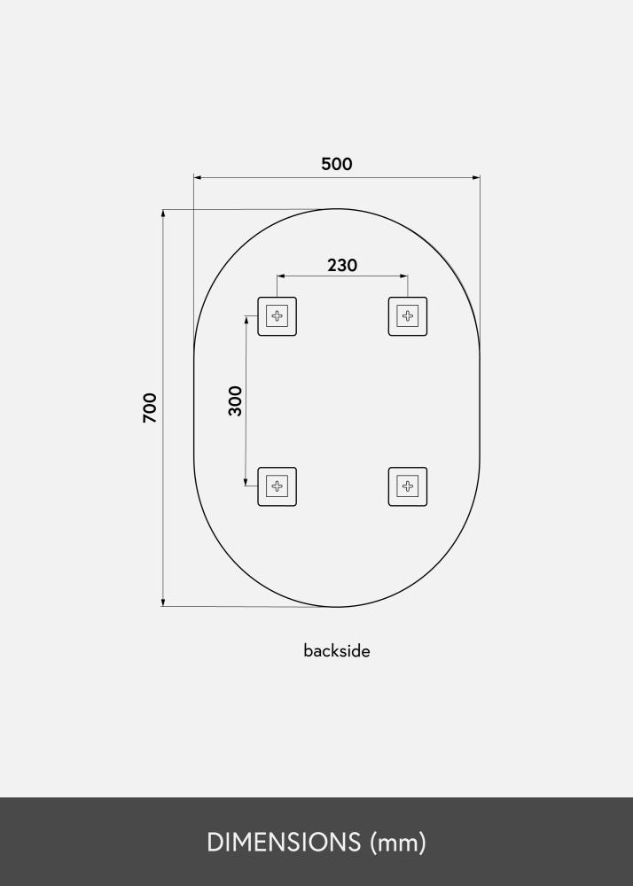KAILA Veidrodis Ovalus Rose Gold 50x70 cm