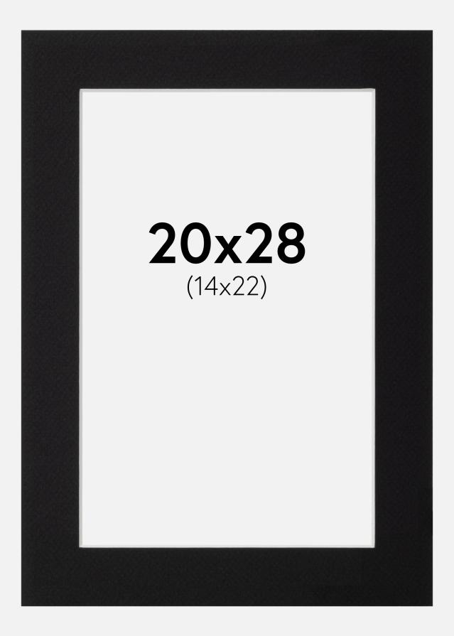 Paspartu Juodas Standartas Balta šerdis 20x28 cm (14x22)