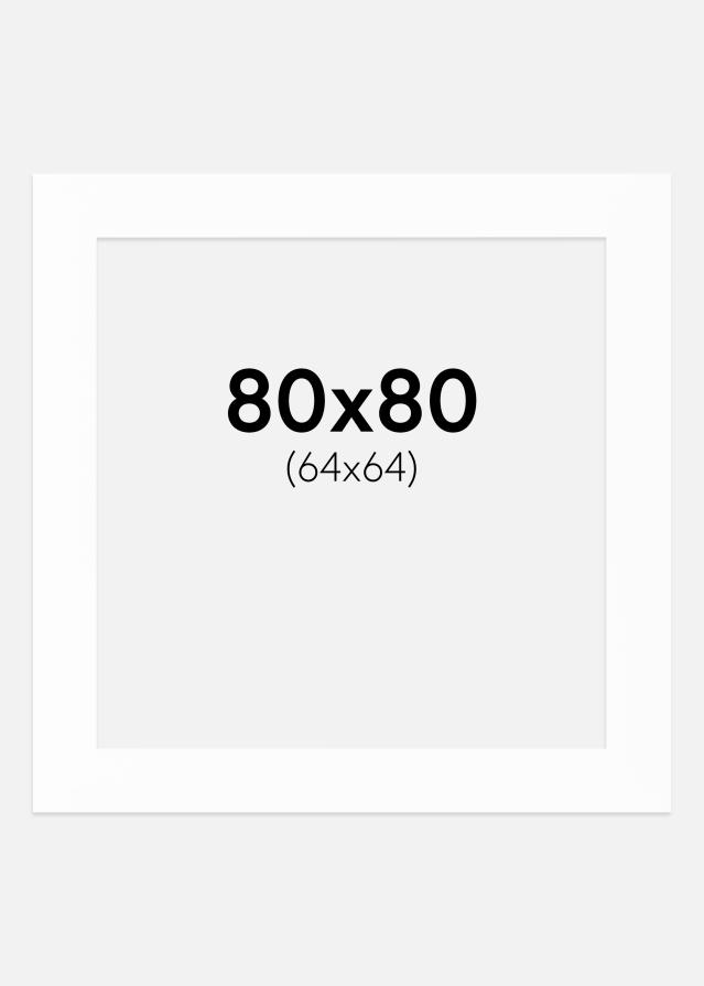 Paspartu Baltas Balta šerdis 80x80 cm (64x64)