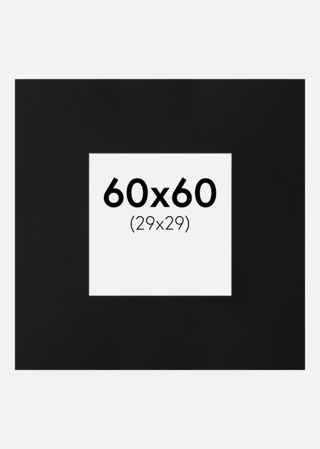 Paspartu XXL Juodas Balta šerdis 60x60 cm (29x29)