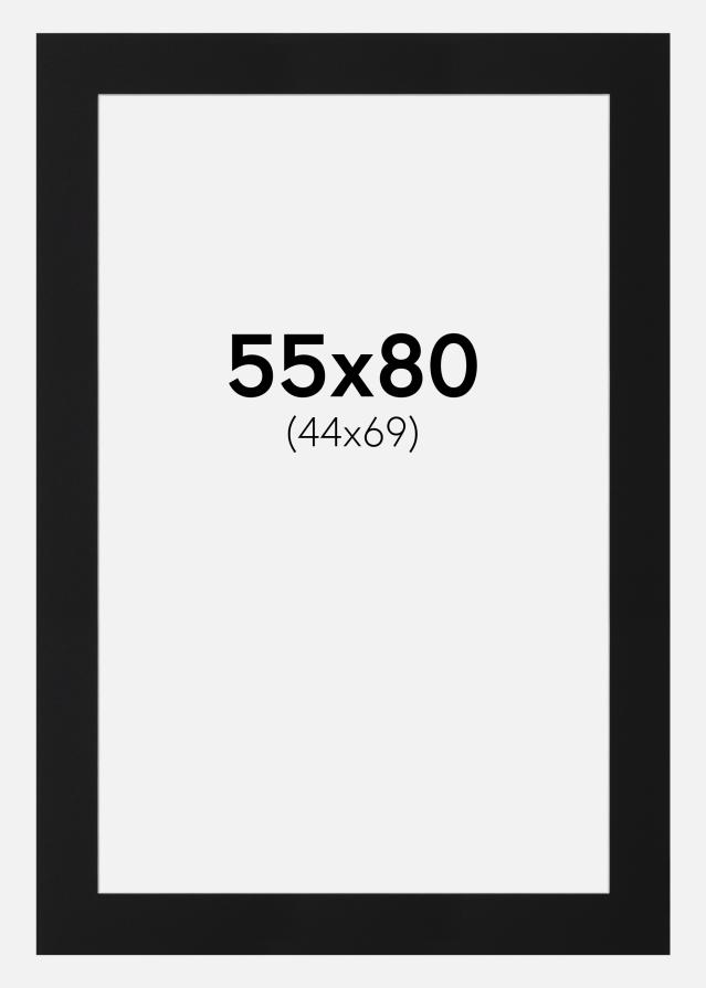 Paspartu Juodas Standartas (Balta Šerdis) 55x80 cm (44x69)