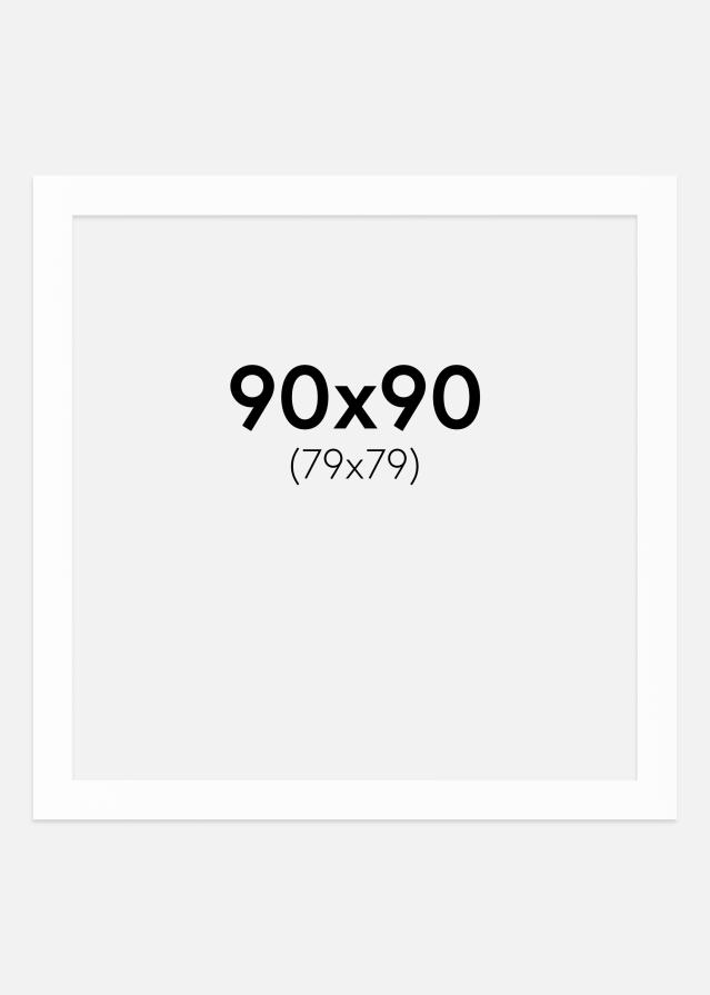 Paspartu Baltas Balta šerdis 90x90 cm (79x79)