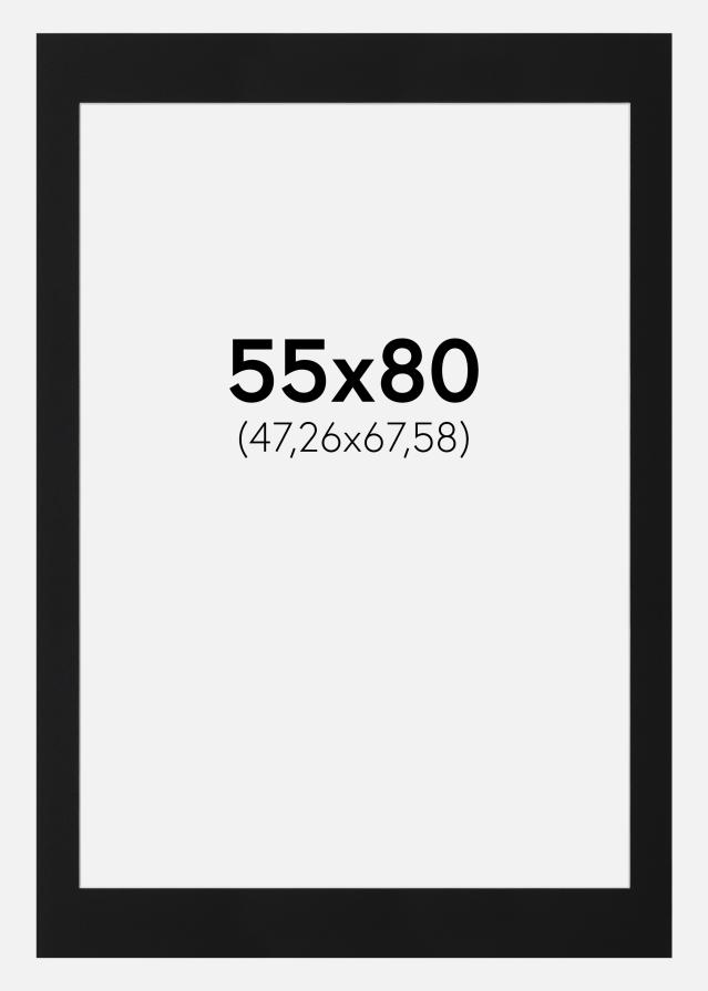 Paspartu Juodas Standartas (Balta Šerdis) 55x80 cm (47,26x67,58)