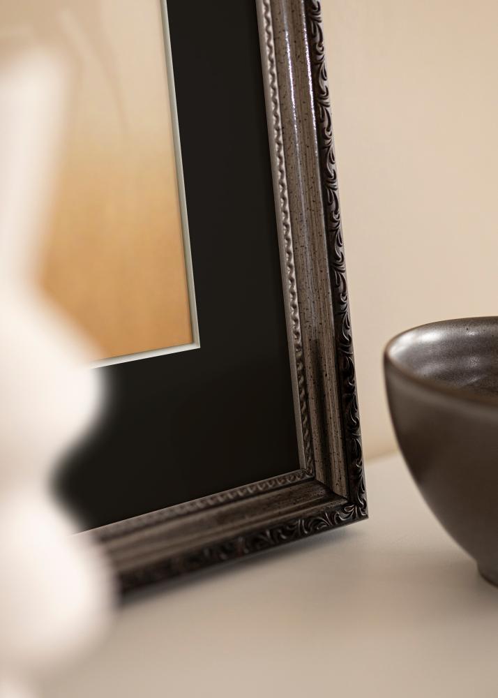 Rėmas Abisko Sidabras 30x40 cm - Paspartu Juodas 18x27 cm