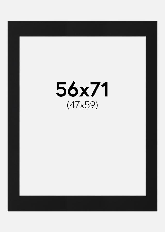 Paspartu Juodas Standartas (Balta Šerdis) 56x71 cm (47x59)