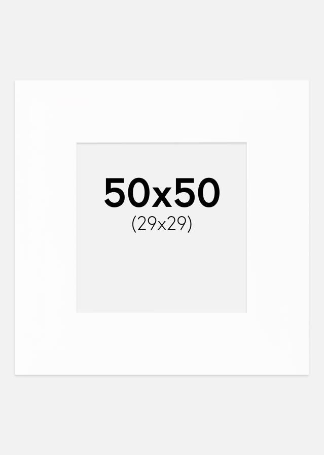 Paspartu XL Baltas Balta šerdis 50x50 cm (29x29)