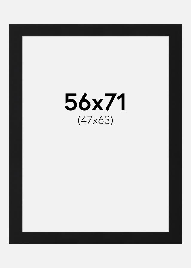 Paspartu Juodas Standartas (Balta Šerdis) 56x71 cm (47x63)