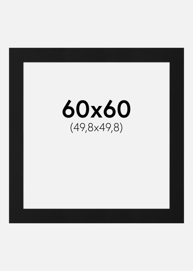 Paspartu Juodas Standartas (Balta Šerdis) 60x60 cm (49,8x49,8)