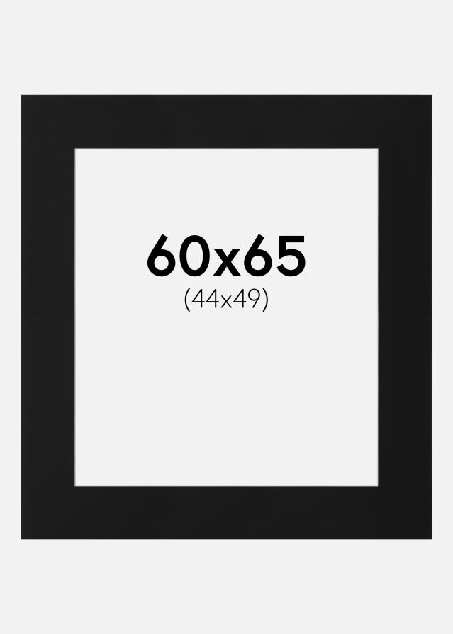 Paspartu Juodas Standartas (Balta Šerdis) 60x65 cm (44x49)