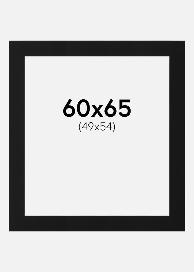 Paspartu Juodas Standartas (Balta Šerdis) 60x65 cm (49x54)