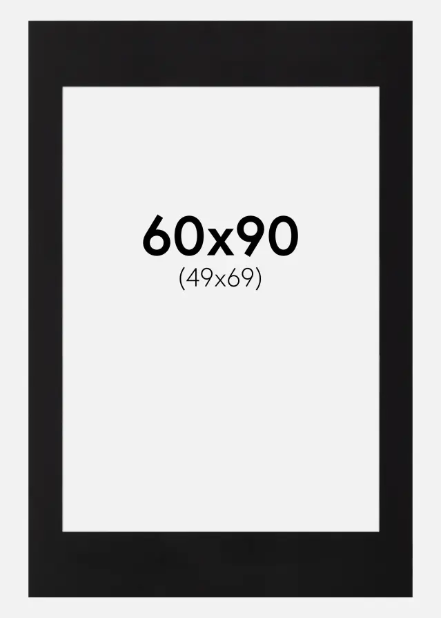 Paspartu Canson Juodas Balta šerdis 60x90 cm (49x69)