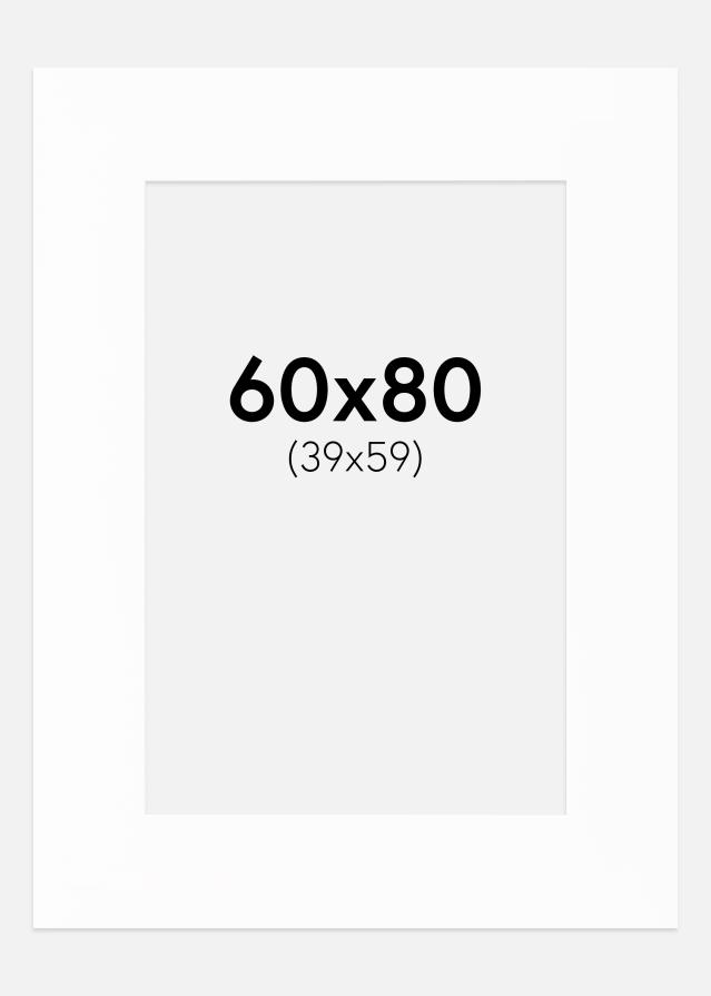 Paspartu XL Standartas Baltas Balta šerdis 60x80 cm (39x59)