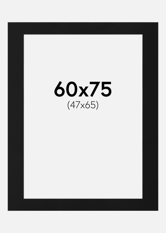 Paspartu Juodas Standartas (Balta Šerdis) 60x75 cm (47x65)