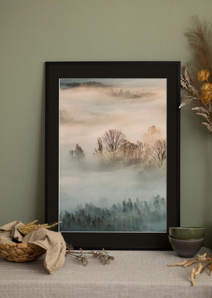 Rėmas Edsbyn Juodas 40x40 cm - Paspartu Juodas 10x10 inches (25,4x25,4 cm)