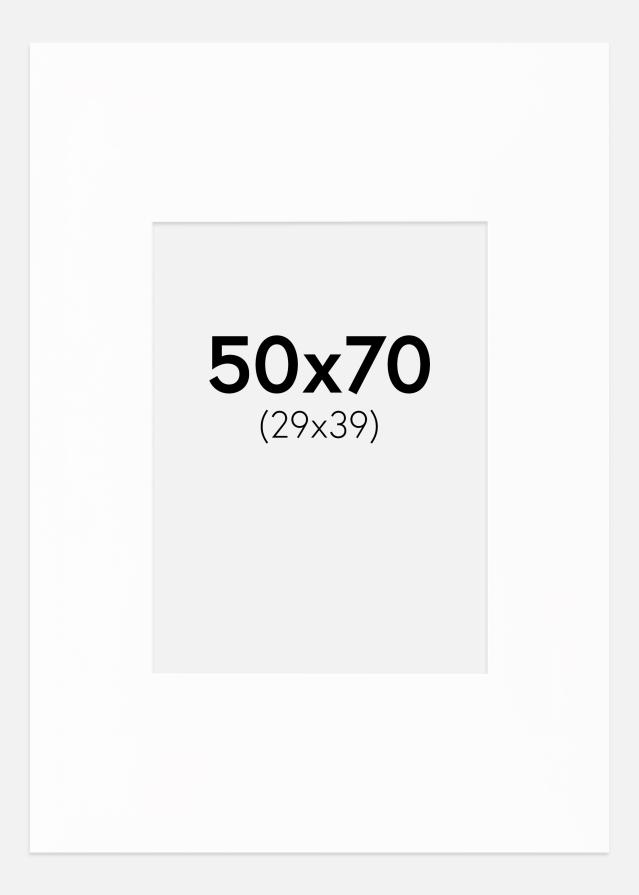 Paspartu XL Baltas Balta šerdis 50x70 cm (29x39)