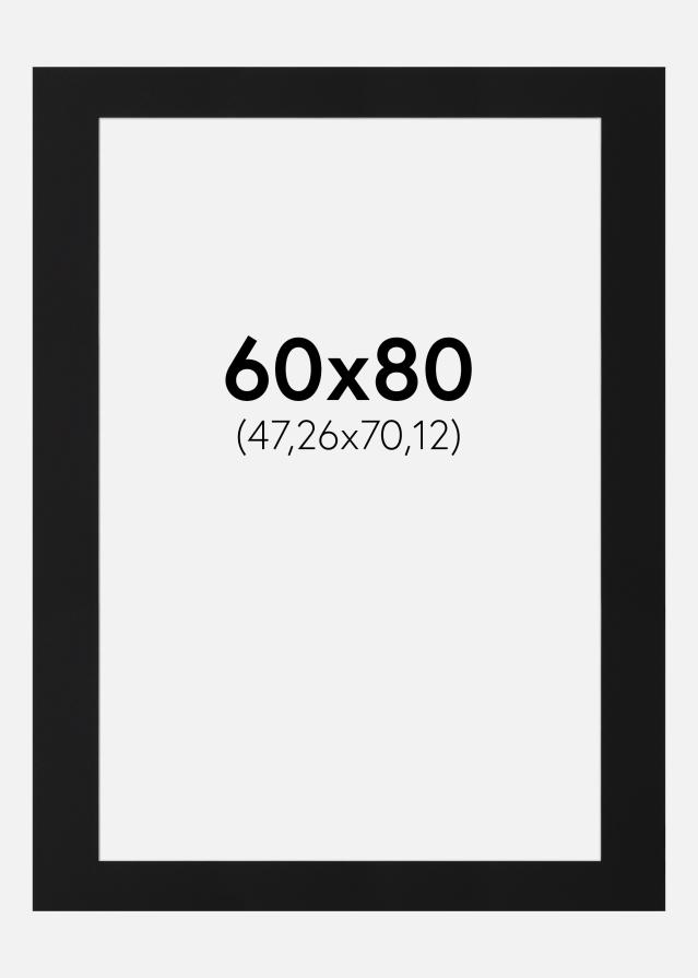 Paspartu Juodas Standartas (Balta Šerdis) 60x80 cm (47,26x70,12)