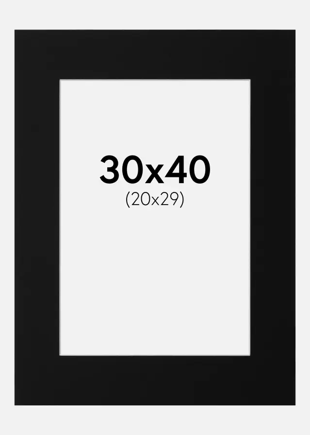 Paspartu Canson Juodas Balta šerdis 30x40 cm (20x29)